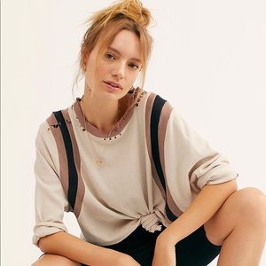 Free People We the Free Game Day Tee in Neutral Combo